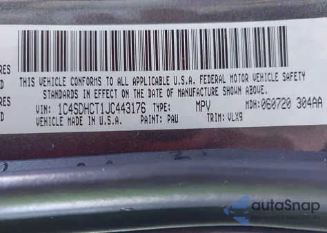 2018 Dodge Durango R/T Rwd from USA, damaged, VIN 1C4SDHCT1JC443176